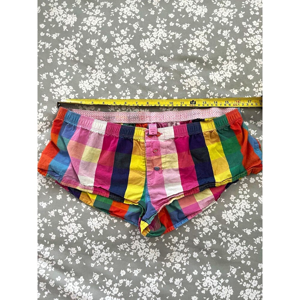VTG Y2K Victoria's Secret PINK Patchwork Plaid Pajama Sleep Shorts Pink M Cotton